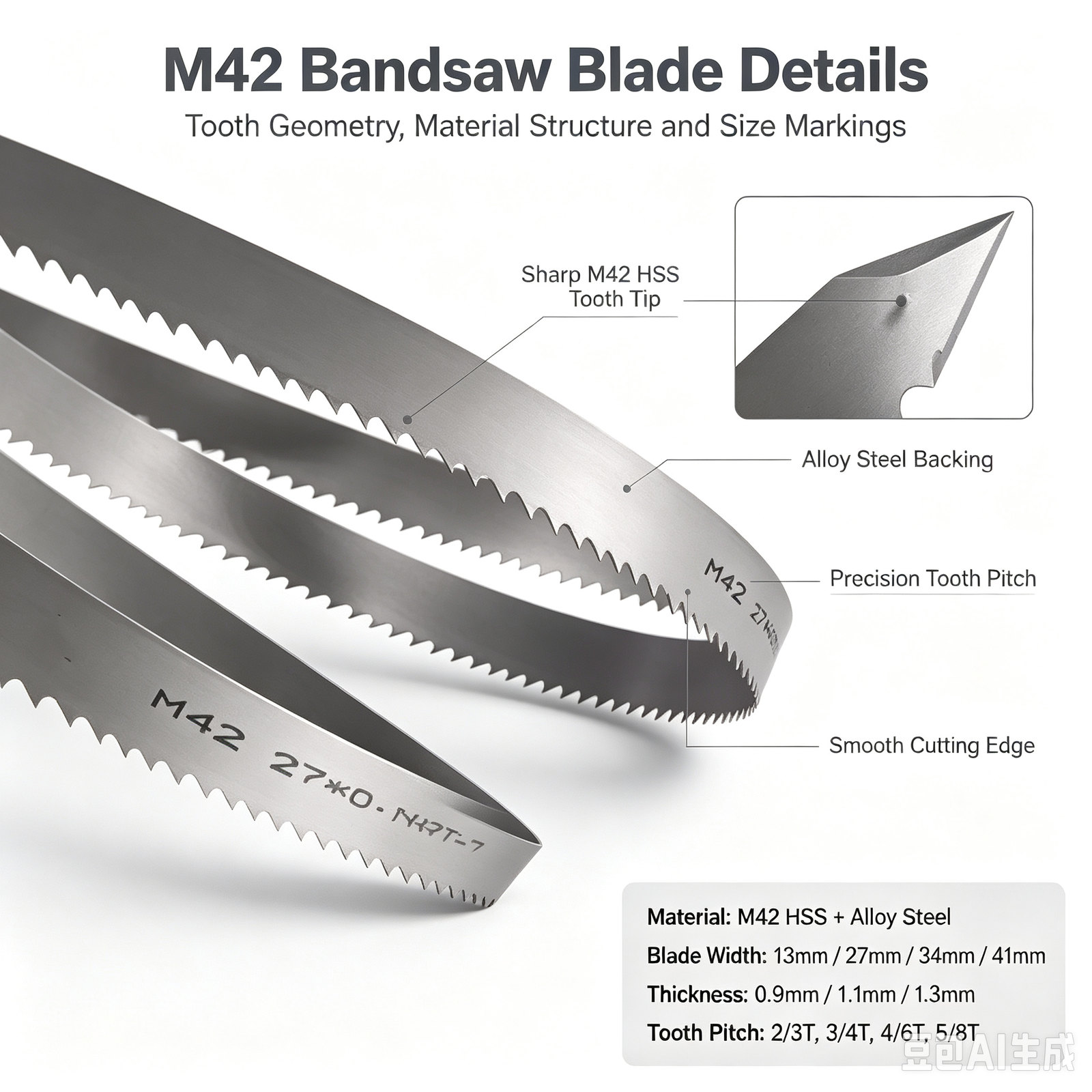 M42 Bi-Metal Band Saw Blade, 13mm detail image 2 of 12