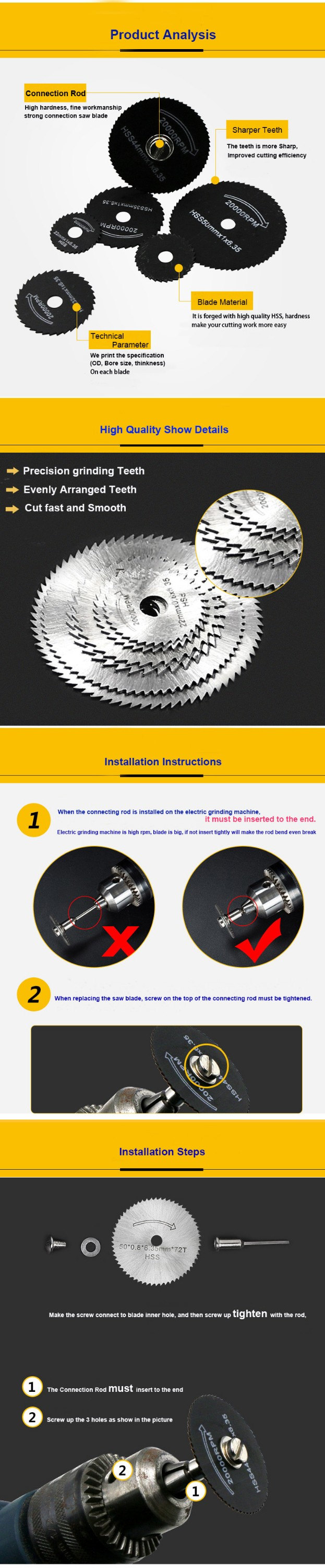 6-Piece Mini HSS Rotary Tool Saw Blade Set detail image 2 of 7