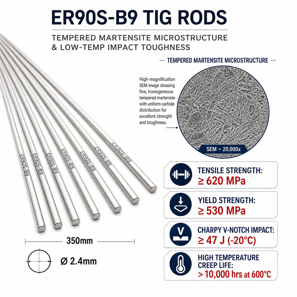 ER90S-B9 Heat-Resistant Steel TIG Filler Wire detail image 1 of 10