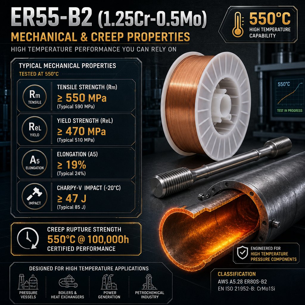 ER55-B2 Heat-Resistant Steel MIG Welding Wire detail image 3 of 9