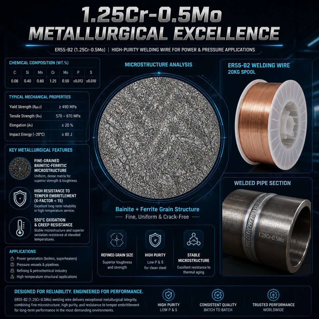 ER55-B2 Heat-Resistant Steel MIG Welding Wire detail image 5 of 9