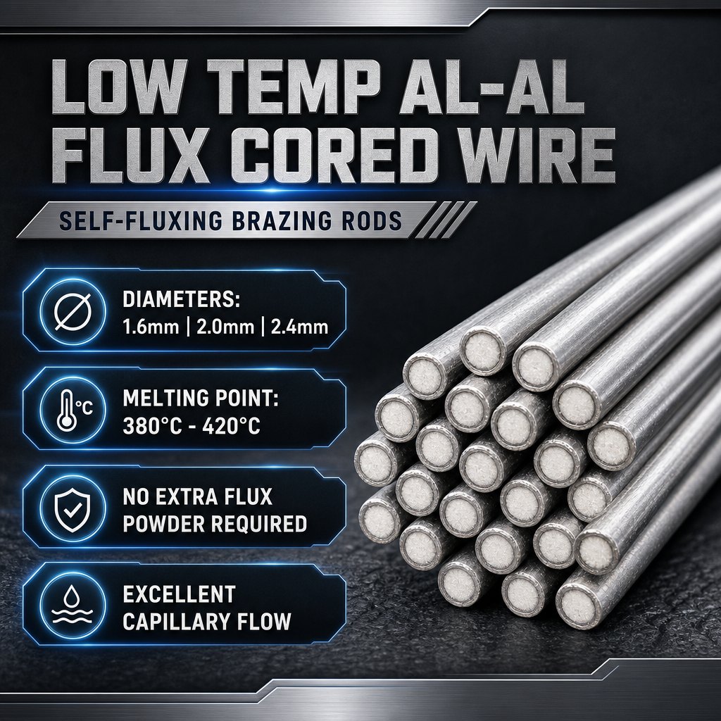 Low-Temperature Aluminum Flux-Cored Brazing Wire (419 °C) detail image 2 of 16