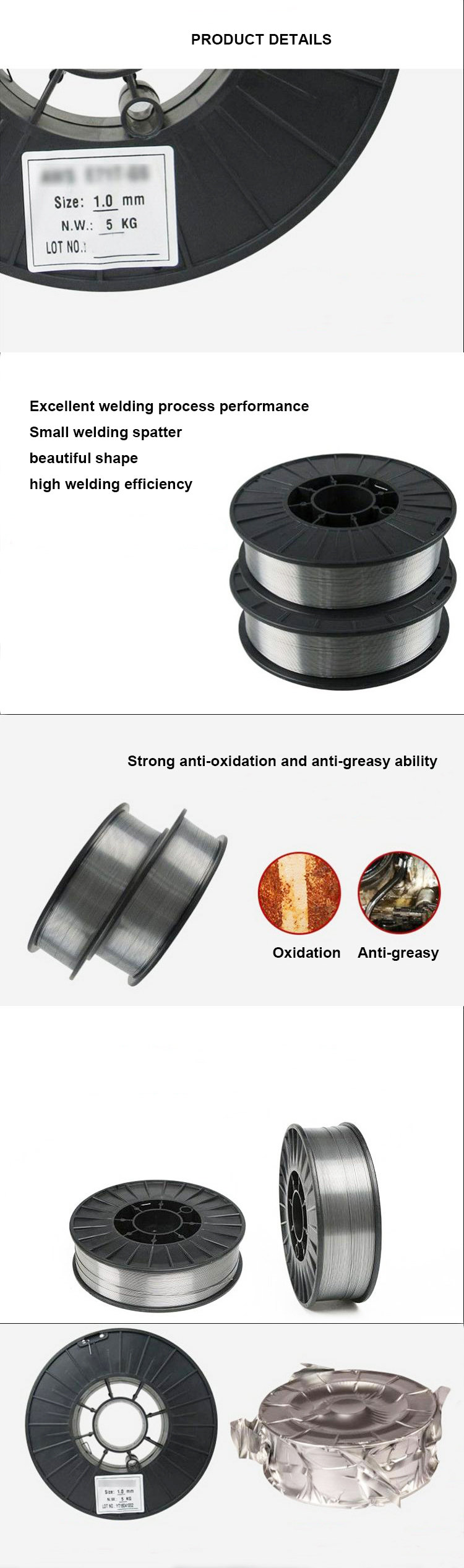 E71T-1C Flux-Cored Welding Wire (CO2) detail image 2 of 15